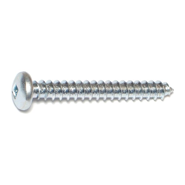 Midwest Fastener Sheet Metal Screw, #14 x 2 in, Zinc Plated Steel Pan Head Square Drive, 100 PK 08743 - main